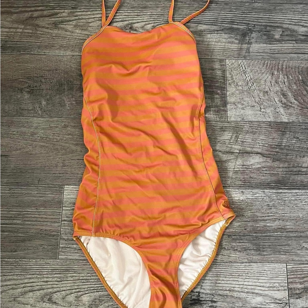 Albion Orange and Pink Striped One Piece side Medium